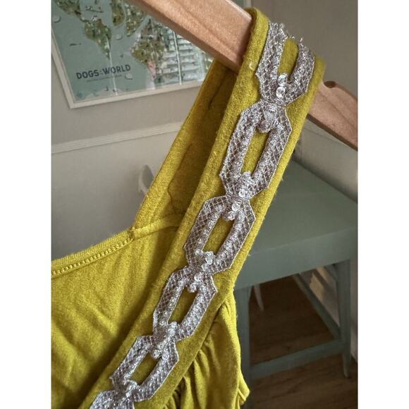 VTG Y2K Babydoll Cami Tank Top S Green Chain link Boho Chic Fairy Babydoll Club - Picture 5 of 7